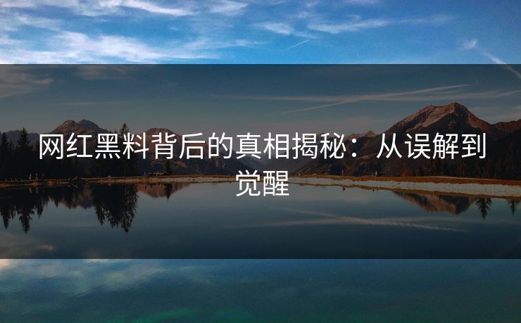 网红黑料背后的真相揭秘：从误解到觉醒